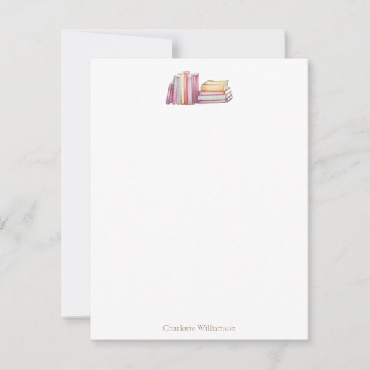 Book Lovers Bookish Theme Personalized Stationery ノートカード (正面)