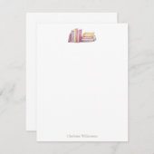 Book Lovers Bookish Theme Personalized Stationery ノートカード (正面/裏面)