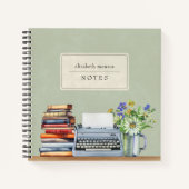 Book Lover's Bookstack Birthday Gift Notebook ノートブック (正面)