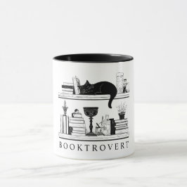 Book Lover's Booktrovert Funny Saying マグカップ