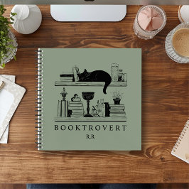 Book Lover's Cozy Bookcase Booktrovert Monogram ノートブック