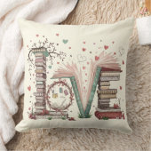 Book LOVErs Custom Designed Throw Pillow クッション (ブランケット)