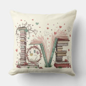 Book LOVErs Custom Designed Throw Pillow クッション (正面)