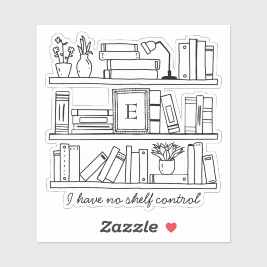 Book Lover's Funny Quote Monogram シール (シート)
