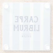 Book Lover's Funny Saying Modern Striped Custom ガラスコースター (裏面)