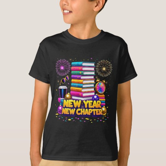 Book Lovers Happy New Year Chapter 2026 Bookworm F Tシャツ (正面)