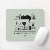 Book Lover's Monogram Initials Booktrovert マウスパッド (マウス)