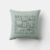 Book Lover's Monogram Throw Pillow クッション (裏面)