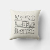 Book Lover's Monogram Throw Pillow クッション (裏面)