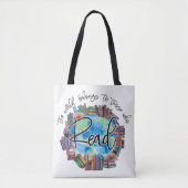 Book Lovers "Read" Brushed Polyester Tote Bag トートバッグ (正面)