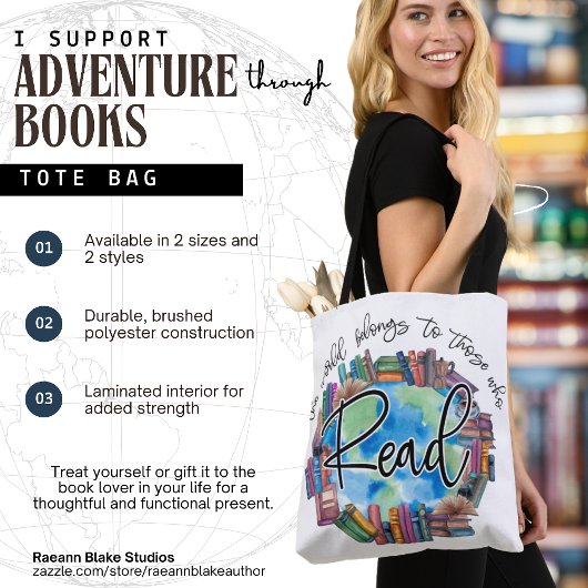 Book Lovers "Read" Brushed Polyester Tote Bag トートバッグ
