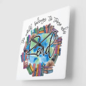 Book Lovers "Read" Square Acrylic Wall Clock スクエア壁時計 (傾斜)
