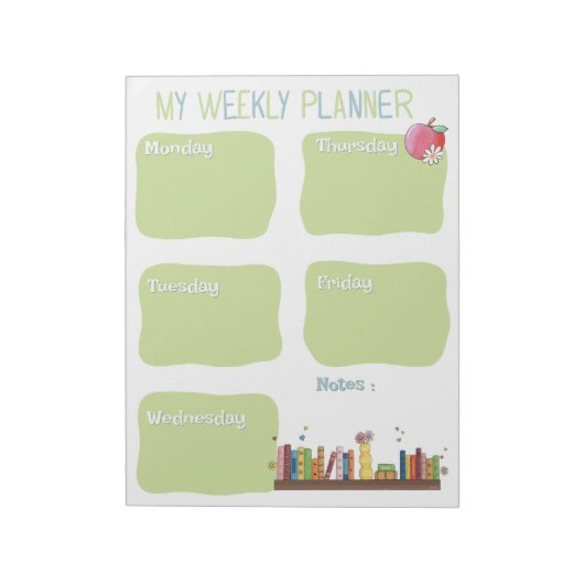 Book Lovers Weekly Planner Notepad ノートパッド (回転)