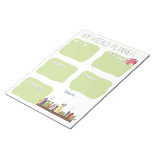 Book Lovers Weekly Planner Notepad ノートパッド (アングル)
