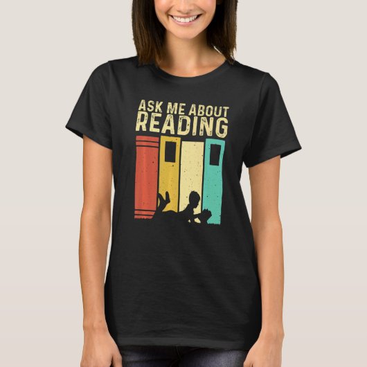 Book  Men Women Reading Readers Librarian Tシャツ (正面)