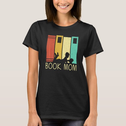 Book Mom Women 読's Readers Librarian Tシャツ (正面)