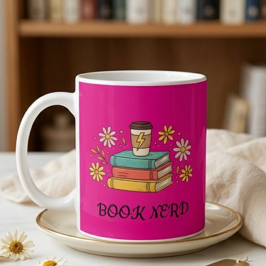 Book Nerd Aesthetic Stylish Elegant Gift Minimal  コーヒーマグカップ