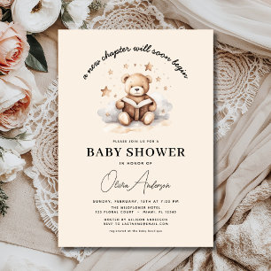 Book New Chapterが始まるTeddy Bear Baby Shower 招待状