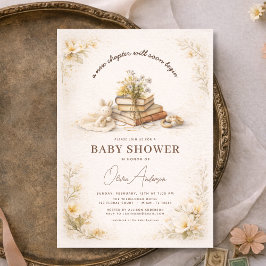 Book New Chapter Begins Baby Shower 招待状