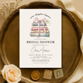 Book New Chapter Begins Pink Bow Bridal Shower 招待状