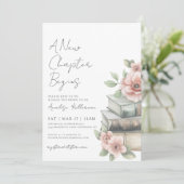 Book New Chapter Floral Bridal Shower 招待状 (スタンド正面)