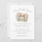Book New Chapter Floral Bridal Shower Invitation 招待状 (正面)