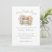 Book New Chapter Floral Bridal Shower Invitation 招待状 (スタンド正面)
