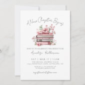 Book New Chapter Floral Bridal Shower Invitation 招待状 (正面)