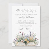 Book New Chapter Wildflower Bridal Shower 招待状 (正面)