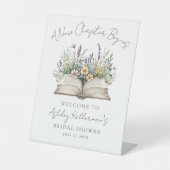 Book New Chapter Wildflower Bridal Shower Sign 台座サイン (正面)