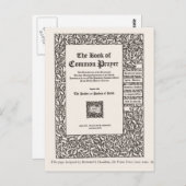 Book of Common祈りの言葉, New York 1800 ポストカード (正面/裏面)