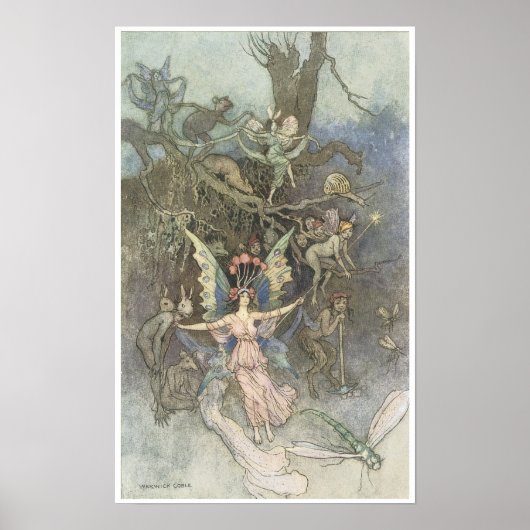 Book of Fairy Poetry, Victorian Era Fairy Painting ポスター (正面)