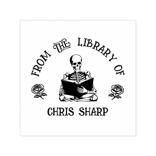 Book Of Libraryのゴシック様式の骨格バラ セルフインキングスタンプ (デザイン)
