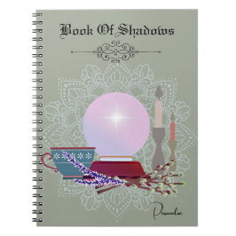 Book Of Shadows Crystal Ball Candle Journal Green ノートブック