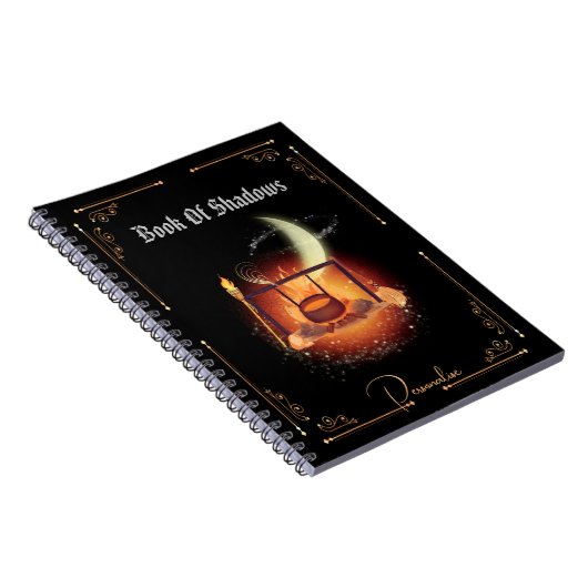 Book Of Shadows Fire Cauldron Journal Black ノートブック (右側)