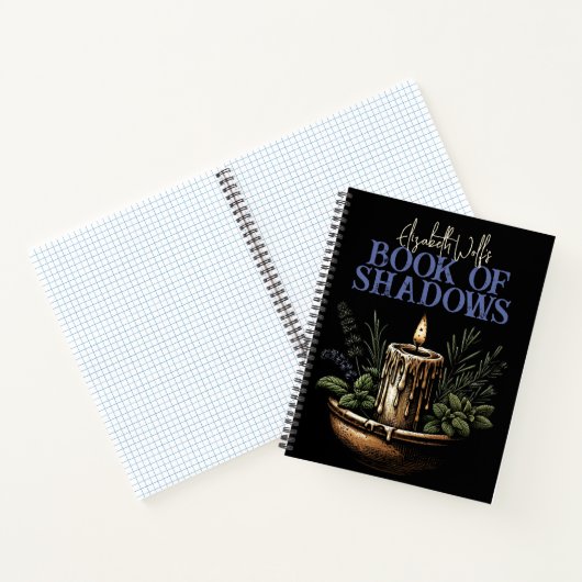 Book of Shadows Spiral Notebook Black Candle Moon ノートブック (内部)