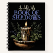 Book of Shadows Spiral Notebook Black Candle Moon ノートブック (正面)