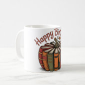 Book Pumpkin Happy Birthday コーヒーマグカップ (正面左)