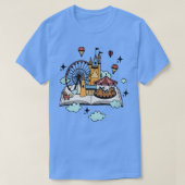 Book reader princess fantasy castle unicorn readin tシャツ (デザイン正面)