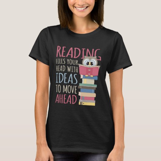 Book Reader Reading Library & Librarian Bookworm O Tシャツ (正面)