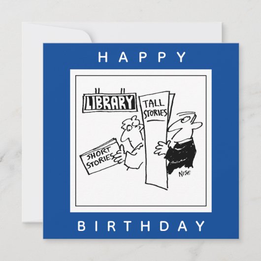 Book Readers at a Library Cartoon カード (正面)