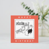 Book Readers at a Library Cartoon.ブックの恋人 カード (スタンド正面)