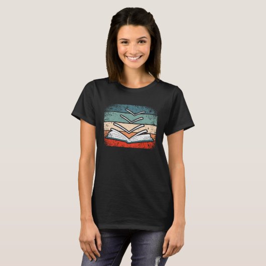 book reading bookworm library books librarian tシャツ (正面フル)