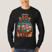 book reading bookworm library books librarian tシャツ (正面)