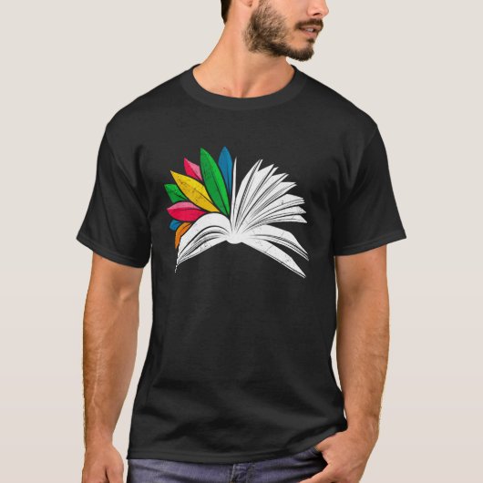 Book  reading enthusiasts book flower Book Love Tシャツ (正面)