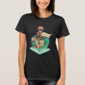 Book Reading Graphic Magic Rabbit Steampunk Magica Tシャツ (正面)