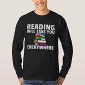 Book Reading Librarian Bookworm Teacher Tシャツ (正面)