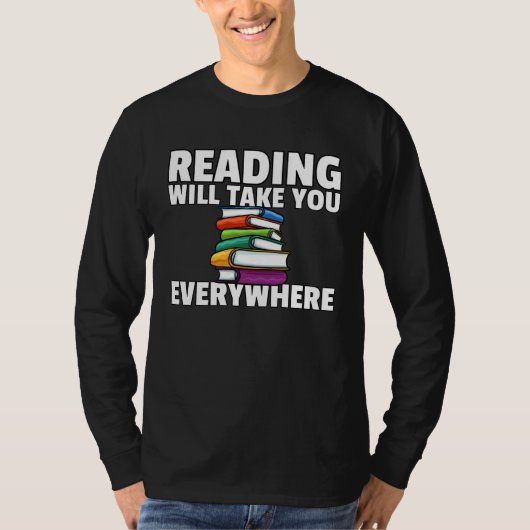 Book Reading Librarian Bookworm Teacher Tシャツ (正面)