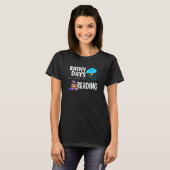 Book Reading Rainy Days Bookworm Tシャツ (正面フル)