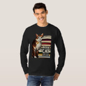 Book Reading Studying Cat Reader Kitten Tシャツ (正面フル)